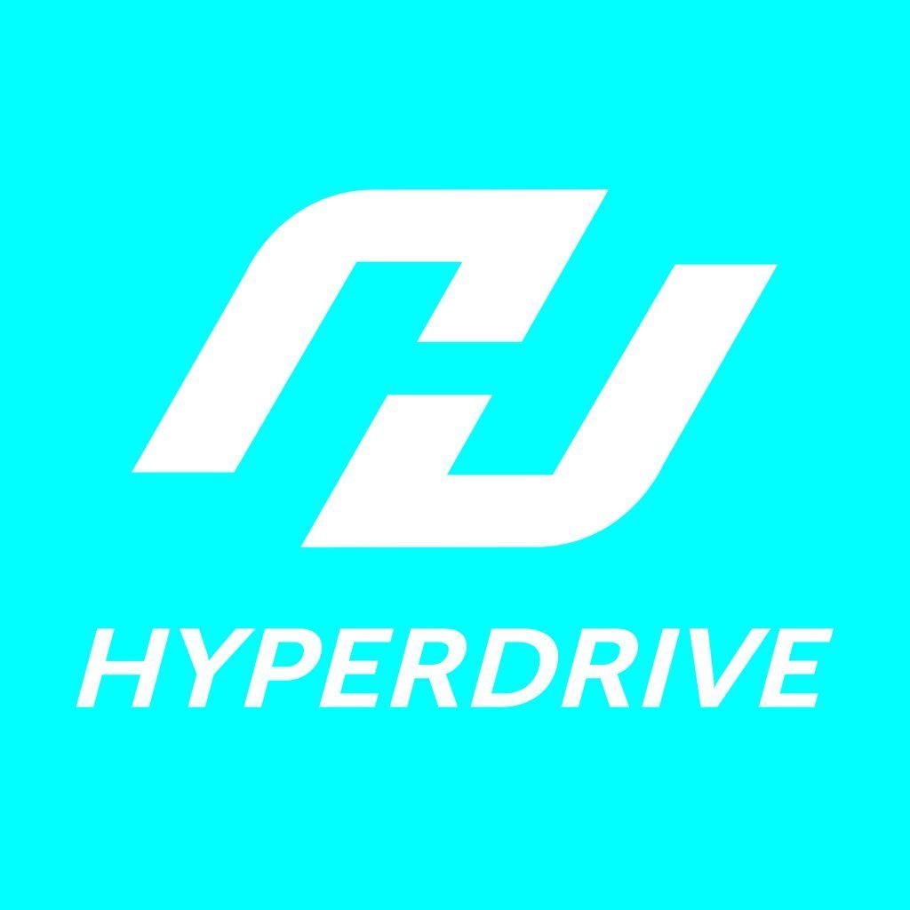 Hyperdrive cyan logo – reversed